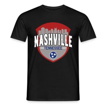 Nashville Tennessee Badge Stadt - Männer T-Shirt - Schwarz - Vorne - AI Model Male 178 light (178cm)