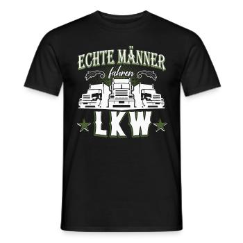 Echte Maenner fahren LKW - Männer T-Shirt - Schwarz - Vorne - AI Model Male 178 light (178cm)
