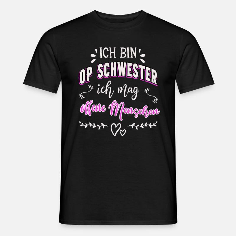 OP Schwester lustiger Spruch Krankenschwester - Männer T-Shirt - Schwarz