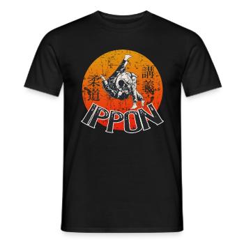 Ippon judo judoka fighter - Men's T-Shirt - black - Front - AI Model Male 178 light (178cm)
