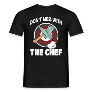 Knoei niet met de kok - Heren T-shirt - zwart - Voor - AI Model Male 178 light (178cm)