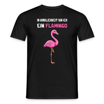 Flamingo Karneval Fasching Fastnacht - Männer T-Shirt - Schwarz - Vorne - AI Model Male 178 light (178cm)