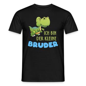 Cadeaux frères et soeurs Little Brother Dino T Rex - T-shirt homme - noir - Devant - AI Model Male 178 light (178cm)