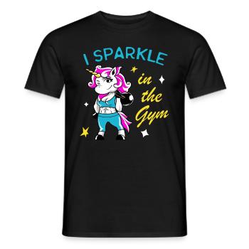 Frauen Fitness Workout lustiges Einhorn Geschenk - Männer T-Shirt - Schwarz - Vorne - AI Model Male 178 light (178cm)