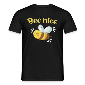 Bee nice lustige Bienen Imker geschenke - Männer T-Shirt - Schwarz - Vorne - AI Model Male 178 light (178cm)