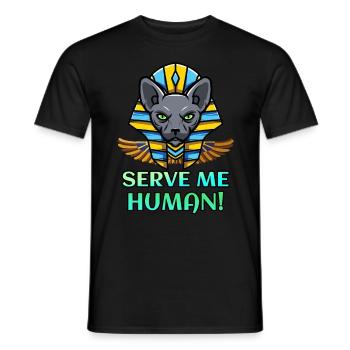 Sphynxkatze Pharao ägyptische Katze - Männer T-Shirt - Schwarz - Vorne - AI Model Male 178 light (178cm)
