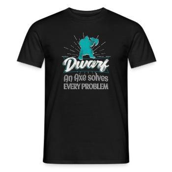Dwarf RPG character role-playing game - Men's T-Shirt - black - Front - AI Model Male 178 light (178cm)