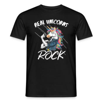 Unicorn rockers rock real unicorns - Men's T-Shirt - black - Front - AI Model Male 178 light (178cm)