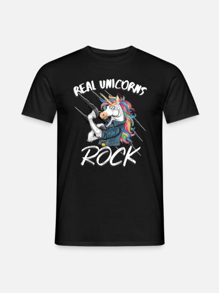 Rockers licorne rock vraies licornes - T-shirt homme - noir