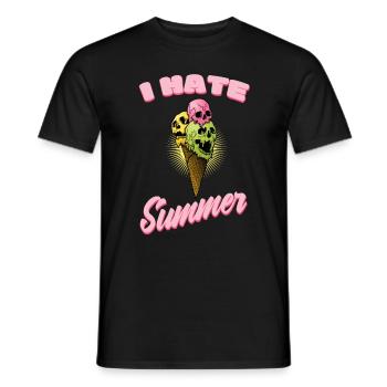 I hate summer ice cream skull - Men's T-Shirt - black - Front - AI Model Male 178 light (178cm)