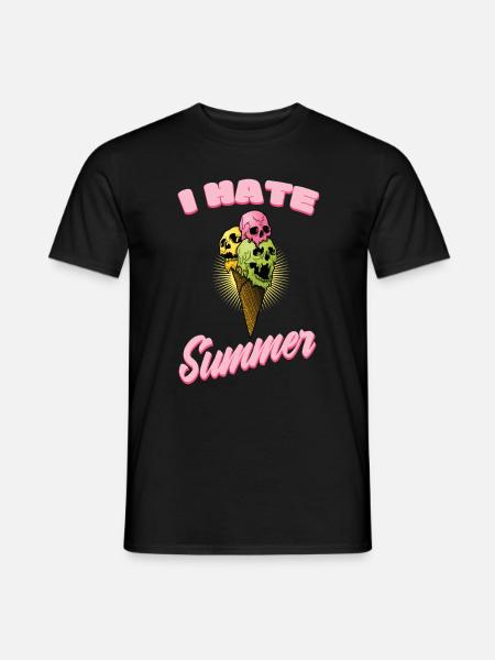 Ich hasse Sommer Eis Totenkopf - Männer T-Shirt - Schwarz