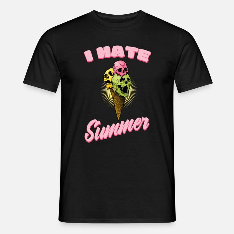 Ich hasse Sommer Eis Totenkopf - Männer T-Shirt - Schwarz