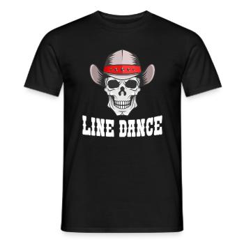 Line dance western skull - Men's T-Shirt - black - Front - AI Model Male 178 light (178cm)