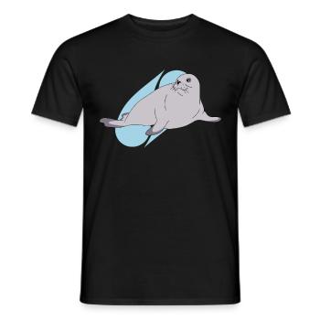 Seehund Lineart künstlerisch - Männer T-Shirt - Schwarz - Vorne - AI Model Male 178 light (178cm)