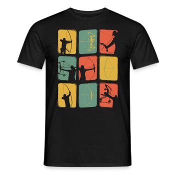 Archery Vintage Recurve Compound Retro - Men's T-Shirt - black - Front - AI Model Male 178 light (178cm)
