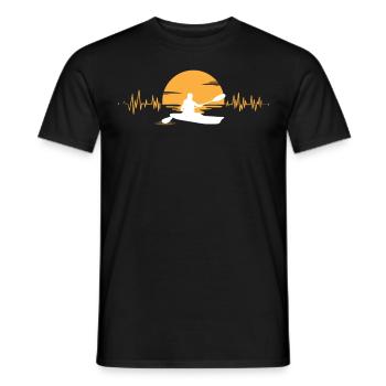 Kayak Heartbeat Canoe Sunset ECG - T-shirt homme - noir - Devant - AI Model Male 178 light (178cm)