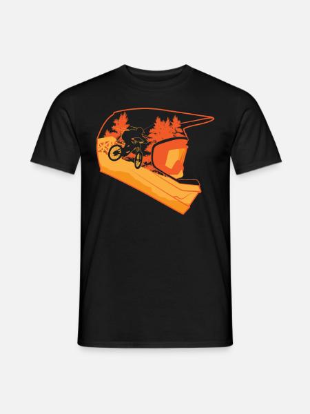 Downhill Helm Mountainbike - Männer T-Shirt - Schwarz