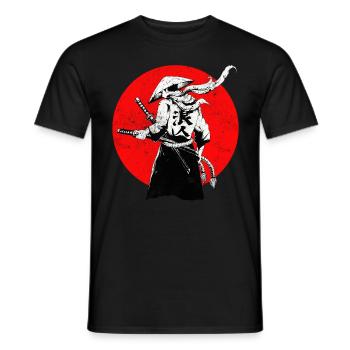 Samurai japanischer Krieger - Männer T-Shirt - Schwarz - Vorne - AI Model Male 178 light (178cm)