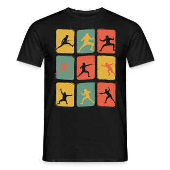 Fechten Vintage Retro - Männer T-Shirt - Schwarz - Vorne - AI Model Male 178 light (178cm)