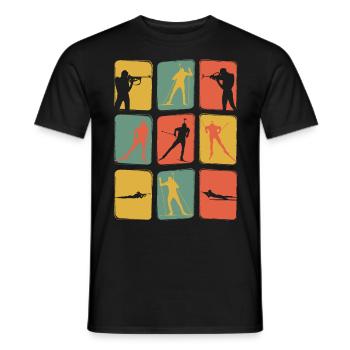 Biathlon vintage rétro - T-shirt homme - noir - Devant - AI Model Male 178 light (178cm)