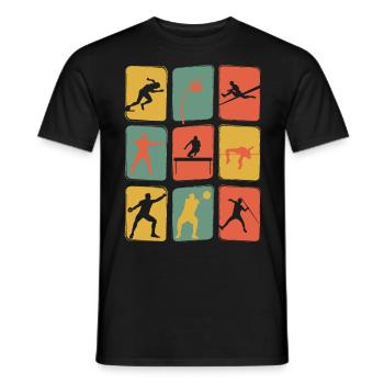 Leichtathletik Vintage Retro Athletik - Männer T-Shirt - Schwarz - Vorne - AI Model Male 178 light (178cm)