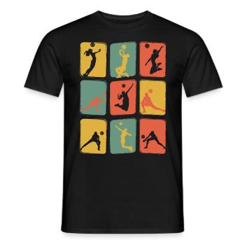 Volleyball Retro Vintage - Männer T-Shirt - Schwarz - Vorne - AI Model Male 178 light (178cm)