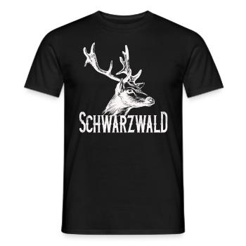 Schwarzwald Heimat mit Hirsch - Männer T-Shirt - Schwarz - Vorne - AI Model Male 178 light (178cm)