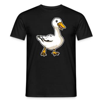 Duck, cute, animal, drawing, comic - Men's T-Shirt - black - Front - AI Model Male 178 light (178cm)