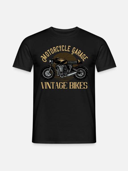 Motorcycle garage vintage bikes - Men's T-Shirt - black