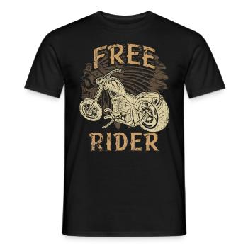 Motard américain moto indienne - T-shirt homme - noir - Devant - AI Model Male 178 light (178cm)