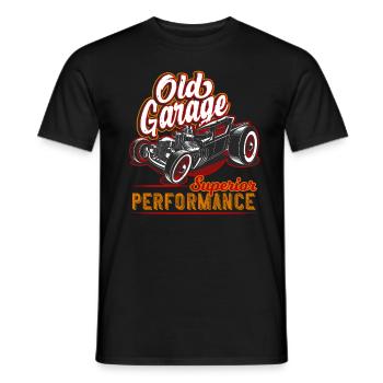 Ancien garage Hot Rod Californie - T-shirt homme - noir - Devant - AI Model Male 178 light (178cm)