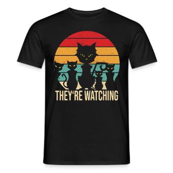 Drôle de chats vintage rétro chat noir - T-shirt homme - noir - Devant - AI Model Male 178 light (178cm)