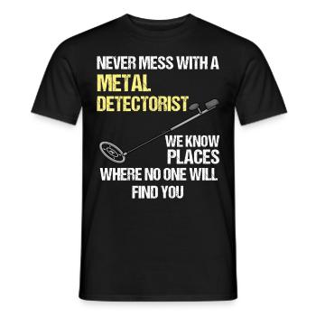 Sondler shirt probe goers dig metal detector - Men's T-Shirt - black - Front - AI Model Male 178 light (178cm)