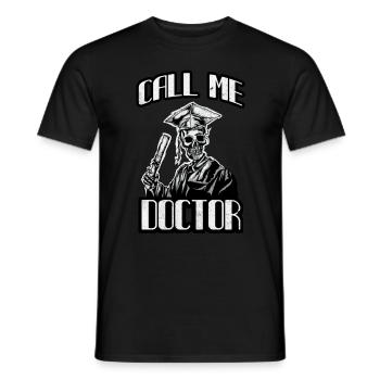 Doctorate Gift Doctor's Hat Funny Doctor - Men's T-Shirt - black - Front - AI Model Male 178 light (178cm)