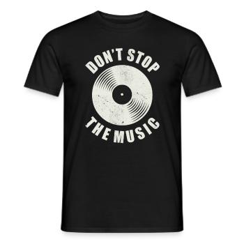 Disque vinyle vintage DJ musicien disant musique - T-shirt homme - noir - Devant - AI Model Male 178 light (178cm)