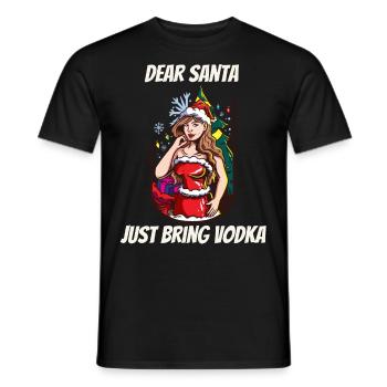 Lustiges Weihnachtsshirt Weihnachten Vodka Wodka - Männer T-Shirt - Schwarz - Vorne - AI Model Male 178 light (178cm)
