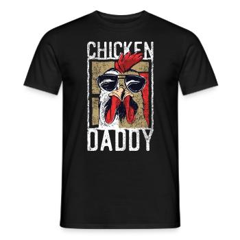 Chicken Daddy-drôle design pour le coq dans le panier - T-shirt homme - noir - Devant - AI Model Male 178 light (178cm)