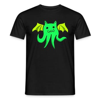 Cathulu niedliche kawaii Cthulhu Katze - Männer T-Shirt - Schwarz - Vorne - AI Model Male 178 light (178cm)