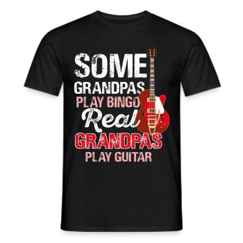 Einige Opas spielen Bingo. Echte Opas spielen Gitarre - Männer T-Shirt - Schwarz - Vorne - AI Model Male 178 light (178cm)