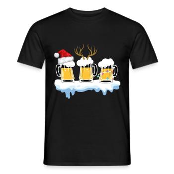BEER SANTA HAT NOËL - T-shirt homme - noir - Devant - AI Model Male 178 light (178cm)