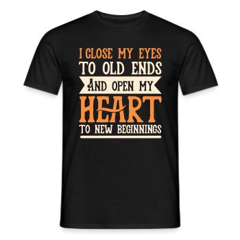 New beginning inspirational saying motivation courage - Men's T-Shirt - black - Front - AI Model Male 178 light (178cm)