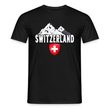 Switzerland home mountains Swiss - Men's T-Shirt - black - Front - AI Model Male 178 light (178cm)