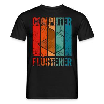 Vintage Computer Flüsterer - Männer T-Shirt - Schwarz - Vorne - AI Model Male 178 light (178cm)