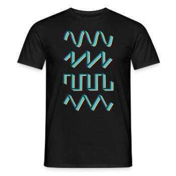 Synthétiseur Synthétiseur Audio Analog Waves - T-shirt homme - noir - Devant - AI Model Male 178 light (178cm)