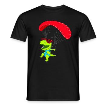 Lustiger Hanggleiter Dinosaurier Paraglider Flug - Männer T-Shirt - Schwarz - Vorne - AI Model Male 178 light (178cm)