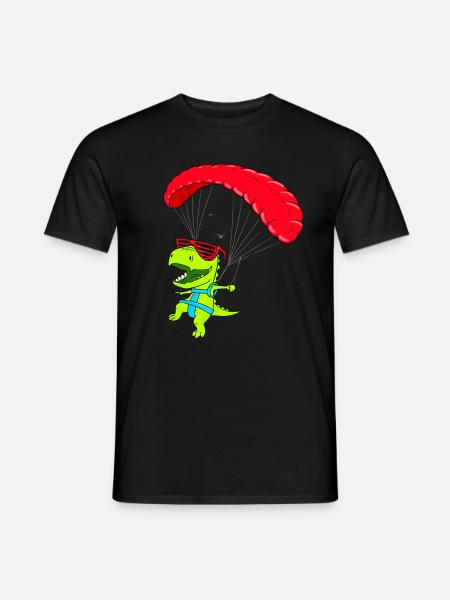 Lustiger Hanggleiter Dinosaurier Paraglider Flug - Männer T-Shirt - Schwarz