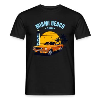 Miami Beach Muscle Car Auto Florida - Men's T-Shirt - black - Front - AI Model Male 178 light (178cm)