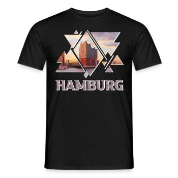 Hambourg Allemagne Elbphilharmonie Hafen Skyline - T-shirt homme - noir - Devant - AI Model Male 178 light (178cm)