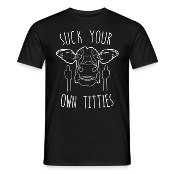 Suce tes propres seins - T-shirt homme - noir - Devant - AI Model Male 178 light (178cm)