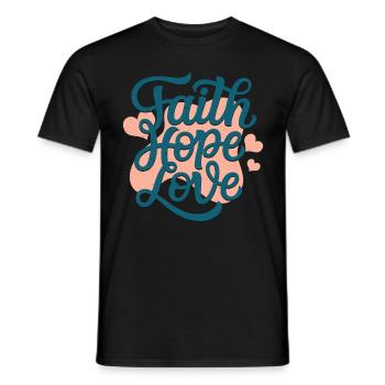 Faith Hope Love - Men's T-Shirt - black - Front - AI Model Male 178 light (178cm)